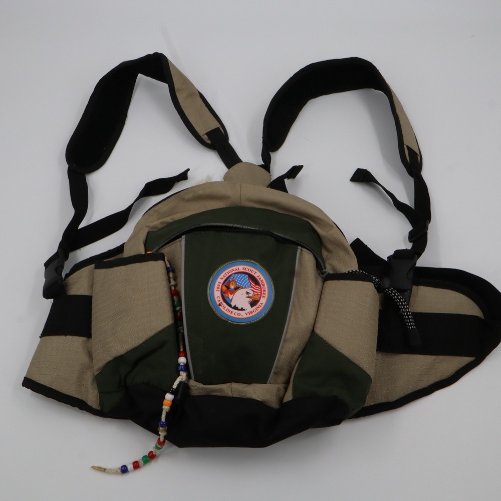Boy Scouts of America 2005 National Scout Jamboree Lumbar Pack Green Tan Harness